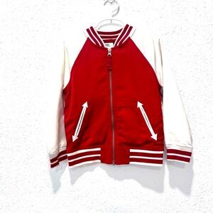 OshKosh B'gosh bomber Kids Jacket in Vibrant Red and Soft Cream 5T
